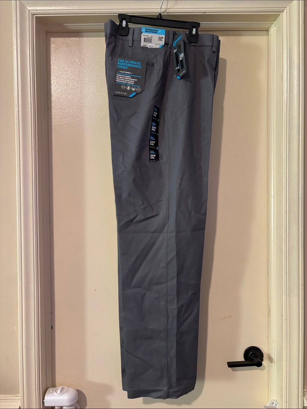 Savane Men's Gray Performance Dress Pants NWT 36 W x 34 L